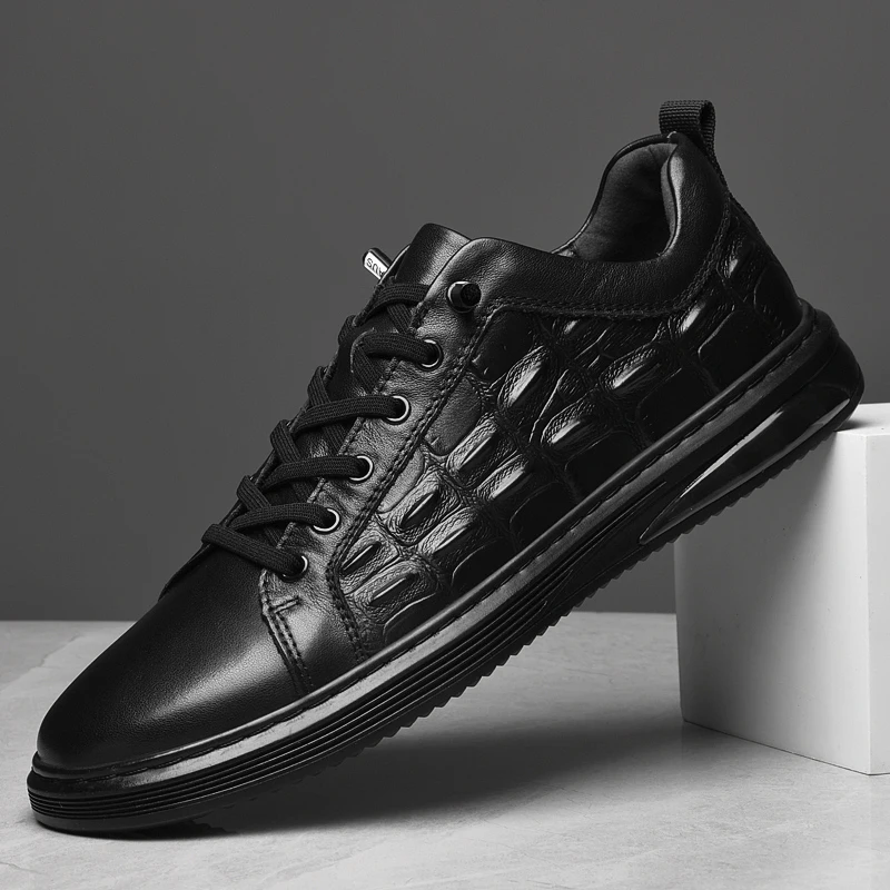New Genuine Leather Casual Men Shoes Footwear High Quality Black Sneakers Man Lace-up Casual Flats Luxury Students School Shoes
New Genuine Leather Casual Men Shoes Footwear High Quality Black Sneakers Man Lace-up Casual Flats Luxury Students School Shoes