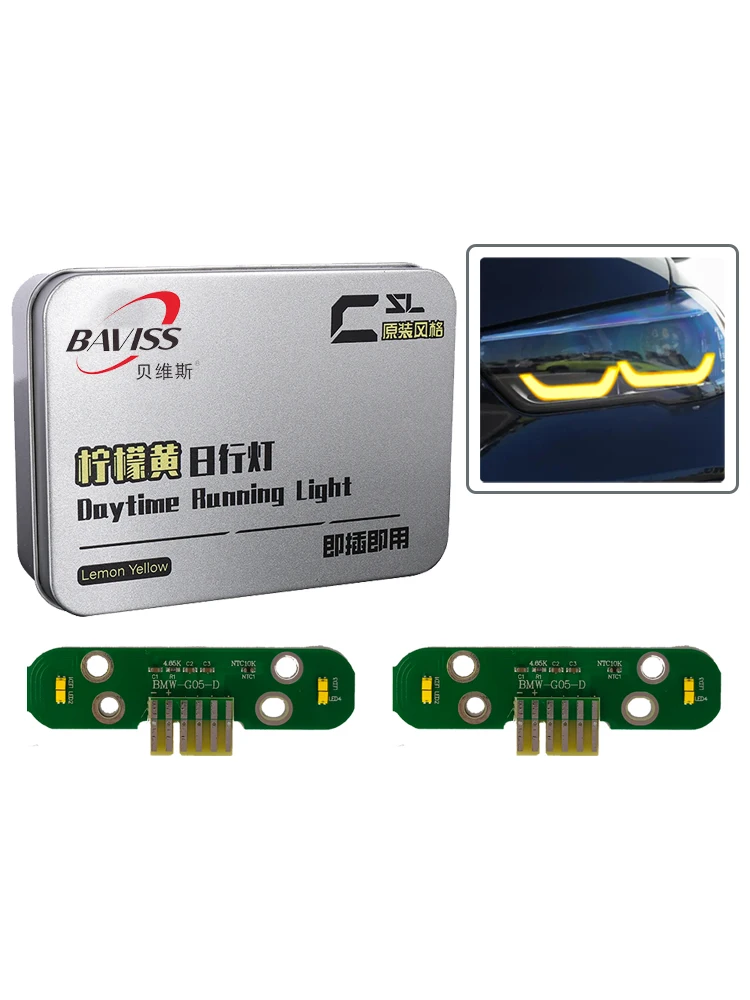 BAVISS for BMW G05 X5 G06 X6 CSL Yellow DRL LED boards daytime running lights Red RGBW bulbs for LED headlights non laser
BAVISS for BMW G05 X5 G06 X6 CSL Yellow DRL LED boards daytime running lights Red RGBW bulbs for LED headlights non laser