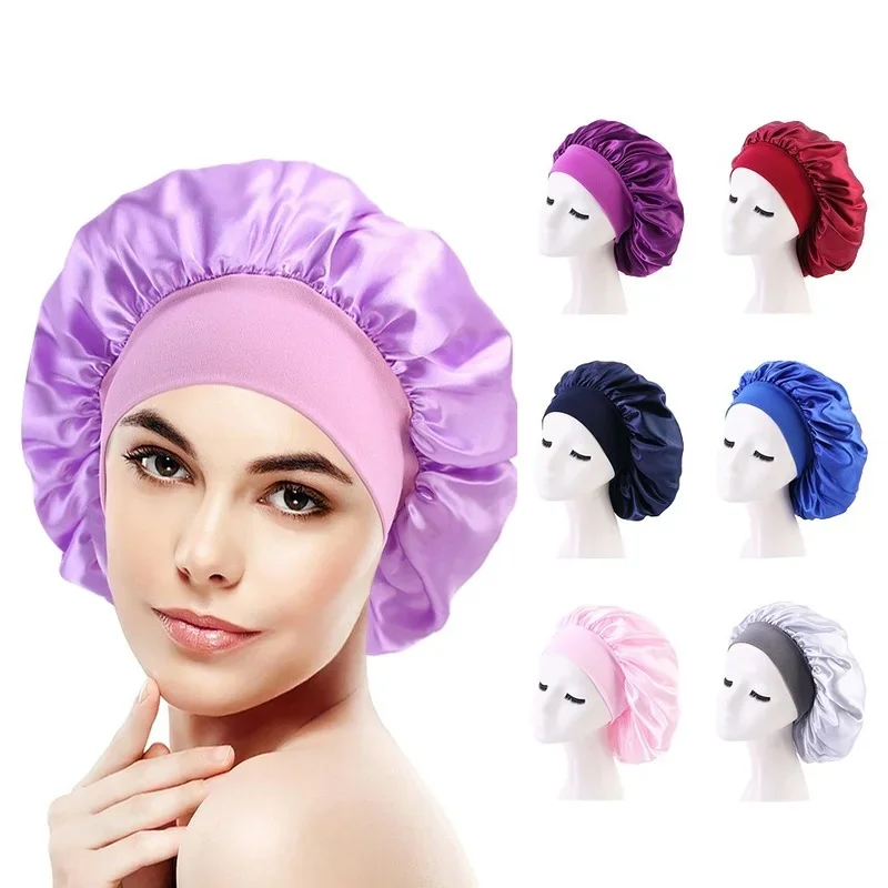 Women Sleeping Caps Bathroom Satin Solid Color Stretch Bonnets Hair Hat for Daily Use and Beauty
Women Sleeping Caps Bathroom Satin Solid Color Stretch Bonnets Hair Hat for Daily Use and Beauty