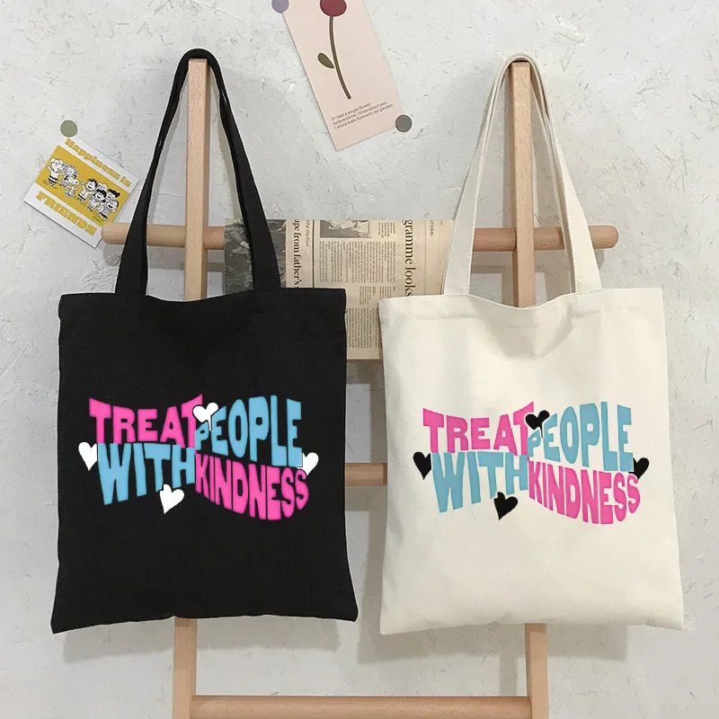 Fine Line Canvas Bag Ulzzang Fashion Casual Punk Large Capacity Cartoon Women Bag Treat People with Kindness Shoulder Bags
Fine Line Canvas Bag Ulzzang Fashion Casual Punk Large Capacity Cartoon Women Bag Treat People with Kindness Shoulder Bags