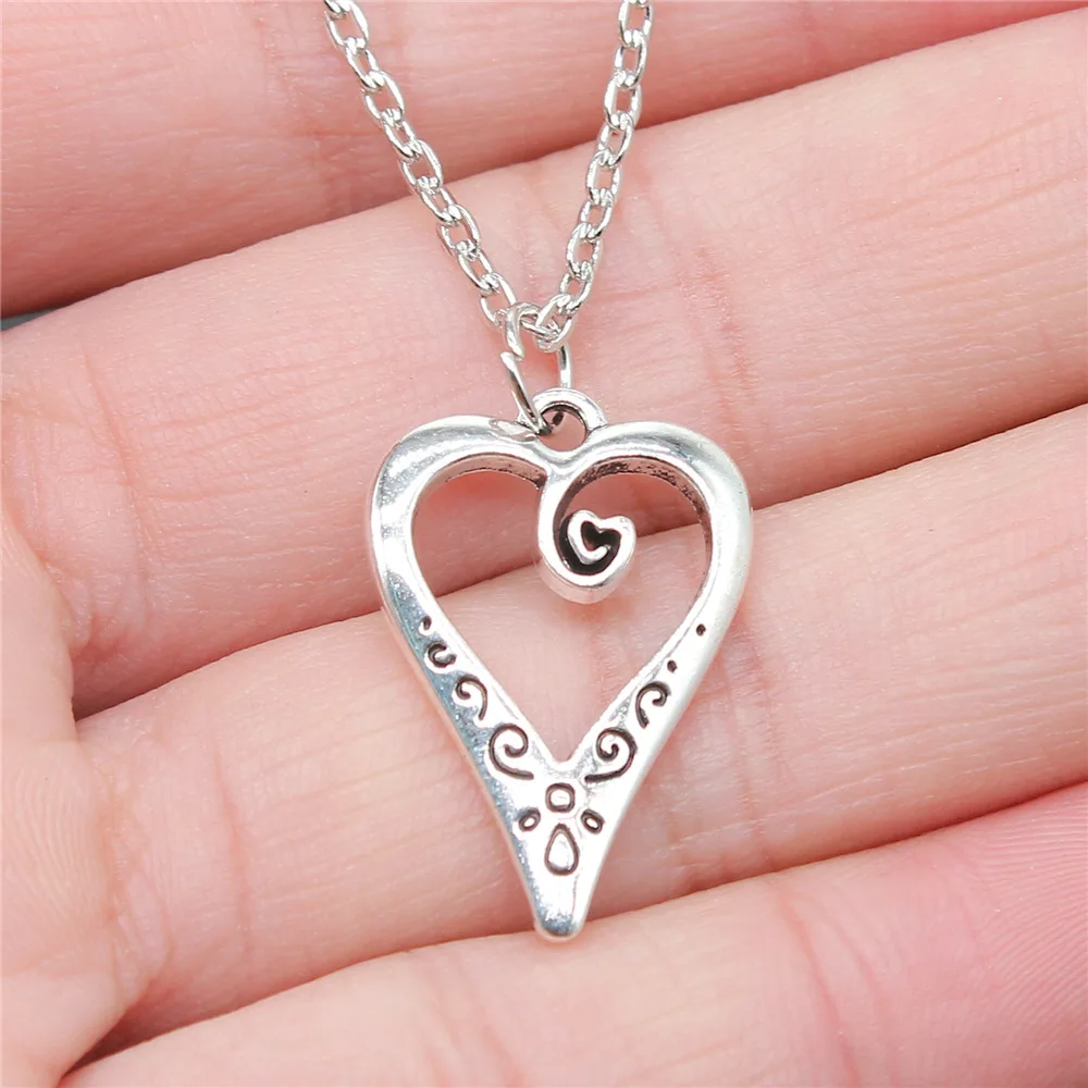 Dropshipping Antique Silver Color 25x17mm Heart Pendant Necklace For Women 
Dropshipping Antique Silver Color 25x17mm Heart Pendant Necklace For Women