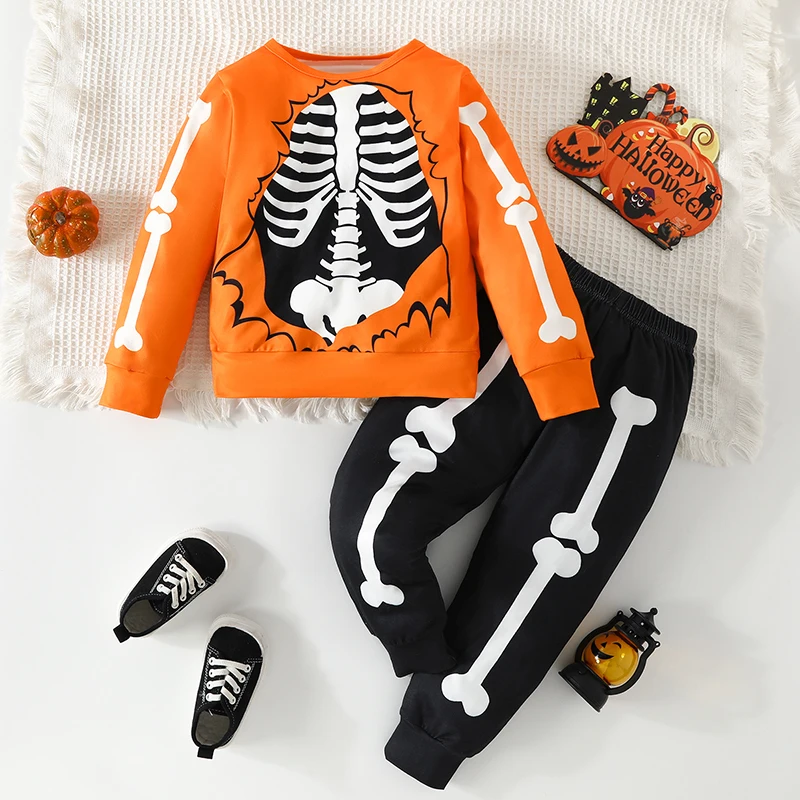 2PCS/Set Halloween Outfit Girl Boy Clothes Casual Skeleton Print Sweatshirts+Pants Set Kids Baby Children Clothing
2PCS/Set Halloween Outfit Girl Boy Clothes Casual Skeleton Print Sweatshirts+Pants Set Kids Baby Children Clothing