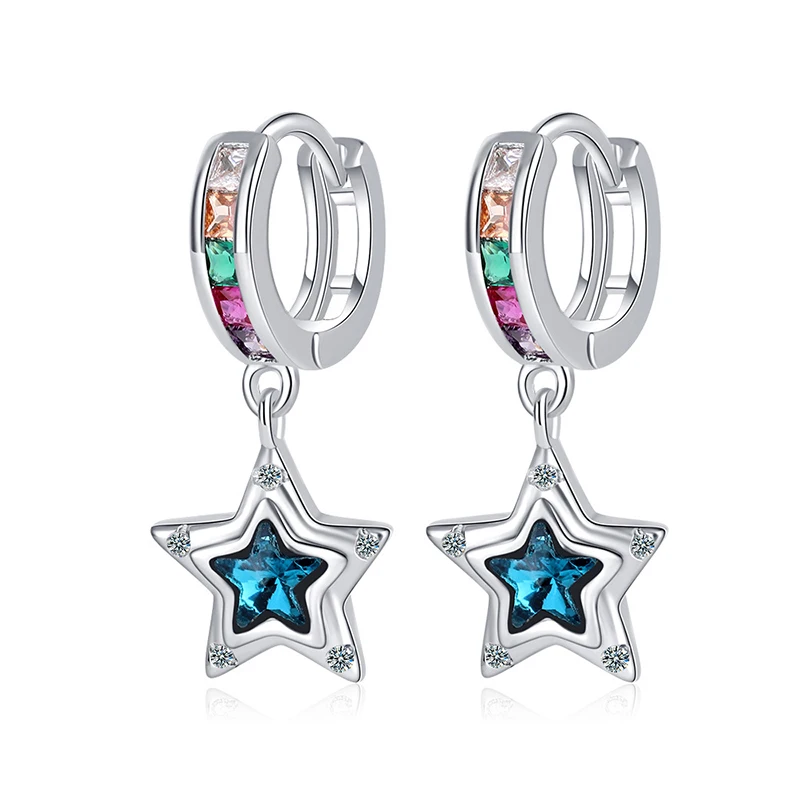 Prevent Allergy Sparkling Glass Filleds Stud Earrings for Women New Fashion Creative Blue Pentagram Geometric Party Jewelry
Prevent Allergy Sparkling Glass Filleds Stud Earrings for Women New Fashion Creative Blue Pentagram Geometric Party Jewelry