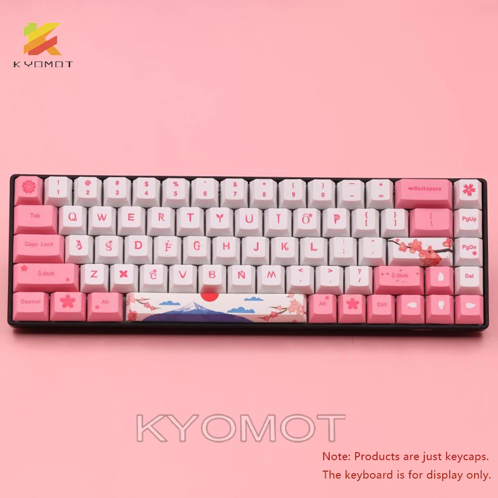 

KYOMOT GMK 133 Keys Cherry Blossom Keycaps PBT Dye-Sublimation Cherry Profile Keycap for MX Switch Customize Mechanical Keyboard