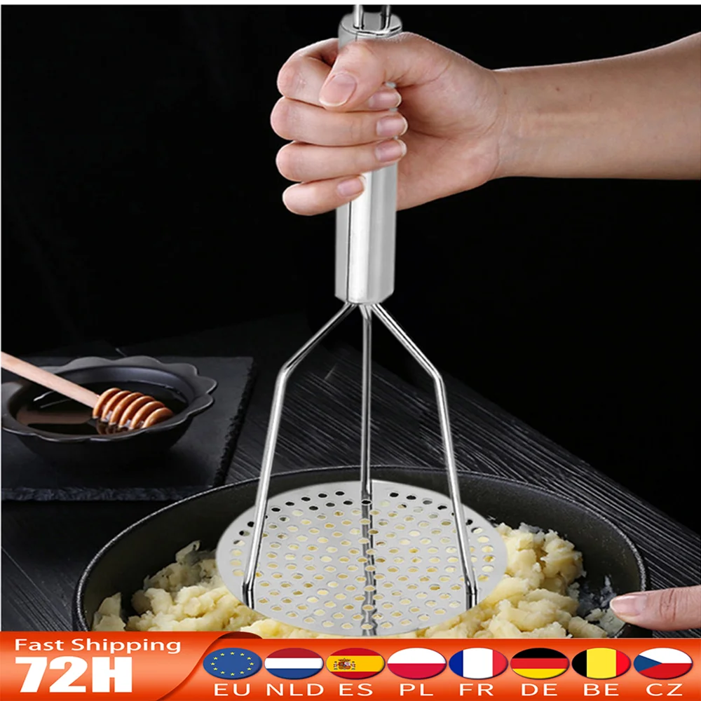 

Stainless Steel Potato Masher Squeezed Vegetable Cutter Masher Crush Fruit Press Maker Kitchen Utensils Tool Gadget Accessories