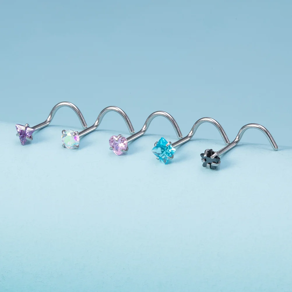 Wholesale Cubic Zirconia Round Heart Star Nose Screw Studs Rings 20G Nose Ring Stud Surgical Steel Nostril Piercing Body Jewelry
Wholesale Cubic Zirconia Round Heart Star Nose Screw Studs Rings 20G Nose Ring Stud Surgical Steel Nostril Piercing Body Jewelry