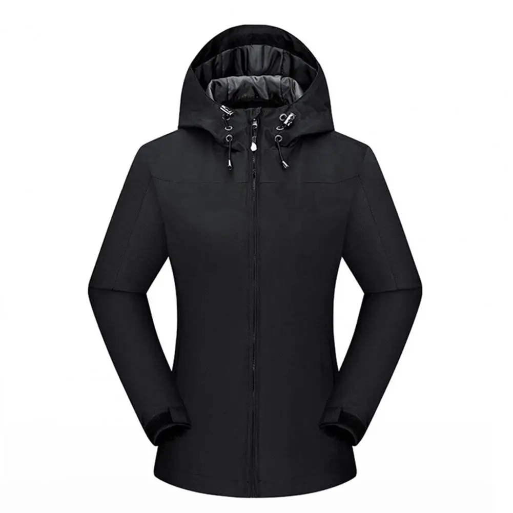 Women Jacket Hooded Solid Color Waterproof Hoodie Autumn Winter Zipper Pockets Outerwear for Outdoor
Women Jacket Hooded Solid Color Waterproof Hoodie Autumn Winter Zipper Pockets Outerwear for Outdoor