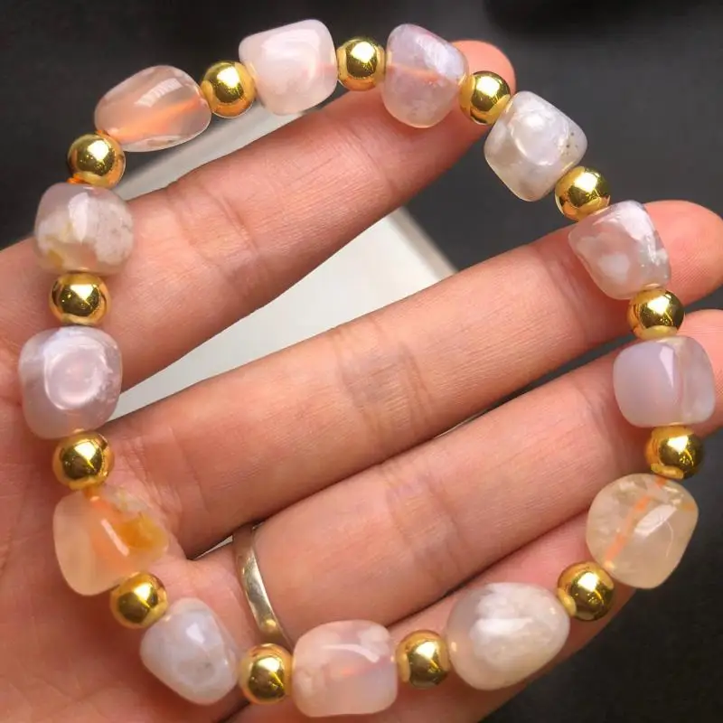 Natural Cherry Blossom Agate Bracelet Women Healing Gemstone Jewelry Real Chinese Jades Stone Beads Elastic Beaded Bracelets
Natural Cherry Blossom Agate Bracelet Women Healing Gemstone Jewelry Real Chinese Jades Stone Beads Elastic Beaded Bracelets