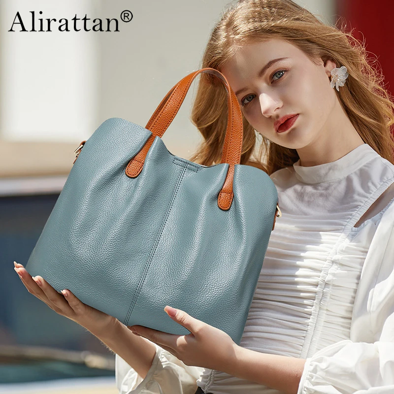 Alirattan 2022 New Leather Handbag Women's Bags Fashion Contrast Color First Layer Cowhide Large Bag Shoulder Messenger
Alirattan 2022 New Leather Handbag Women's Bags Fashion Contrast Color First Layer Cowhide Large Bag Shoulder Messenger