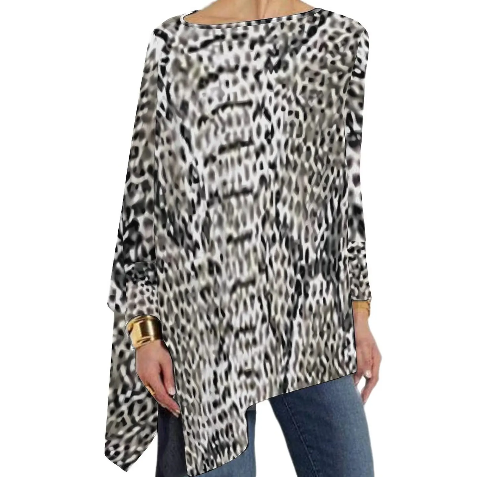 Gray Snakeskin T-Shirts Vintage Print Pretty T-Shirt Women Long Sleeve O Neck Casual Loose Tops Oversize Custom Tees
Gray Snakeskin T-Shirts Vintage Print Pretty T-Shirt Women Long Sleeve O Neck Casual Loose Tops Oversize Custom Tees