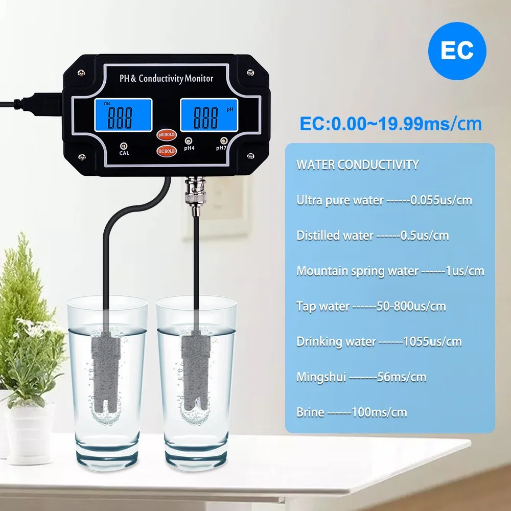 Digital Online PH/EC Conductivity Monitor Meter Tester Water Quality Continuous Monitoring for Fish Tank Aquarium
Digital Online PH/EC Conductivity Monitor Meter Tester Water Quality Continuous Monitoring for Fish Tank Aquarium