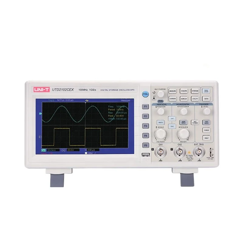 UTD2102CEX Digital Oscilloscope 100MHz Bandwidth with USB OTG Interface 2 Channels Storage Portable Oscilloscope
UTD2102CEX Digital Oscilloscope 100MHz Bandwidth with USB OTG Interface 2 Channels Storage Portable Oscilloscope
