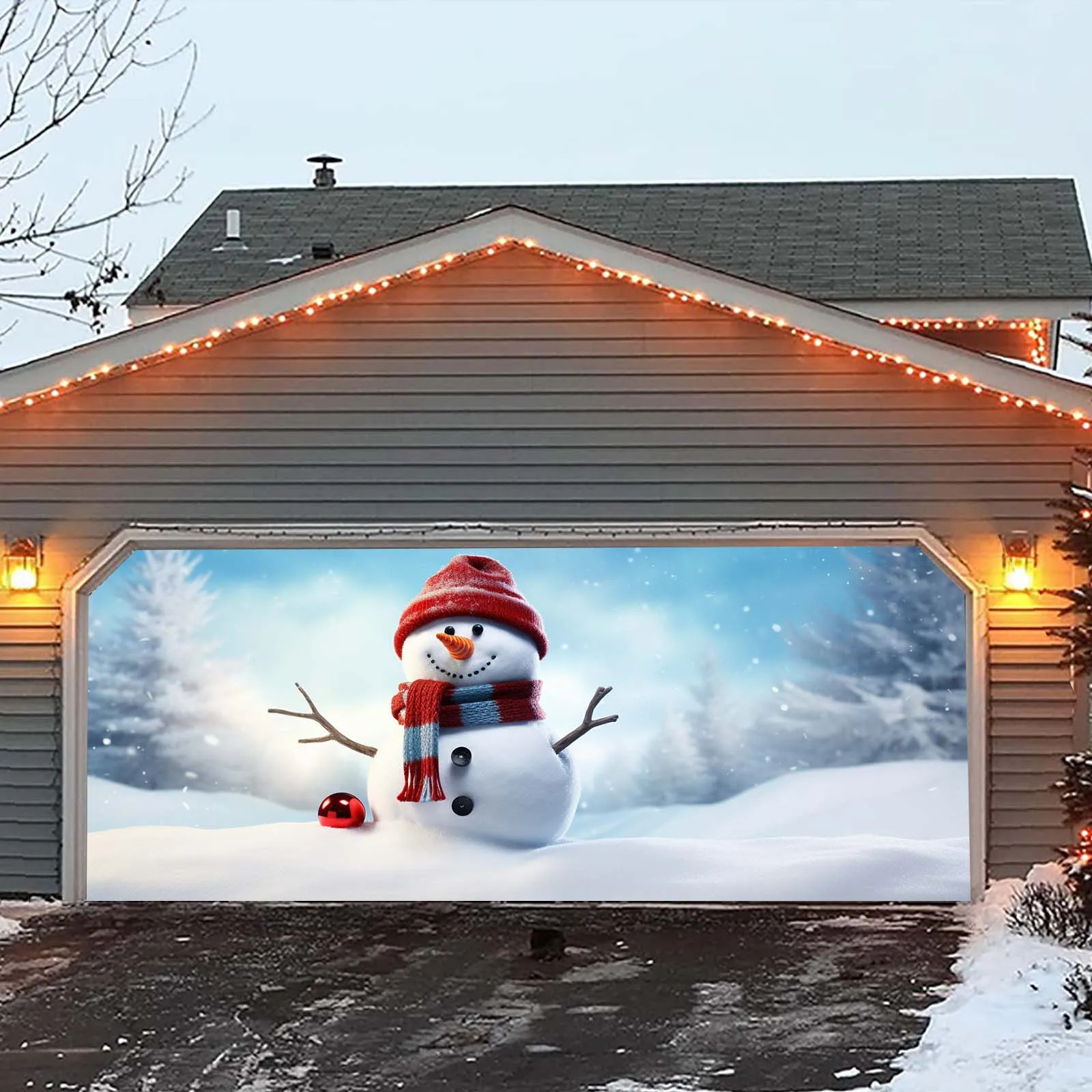 

2024 Christmas Snowman Outdoor Flag Banner Christmas Decor For Home 2023 Christmas Drop Ornament Xmas Navidad Gift 7*16 Ft