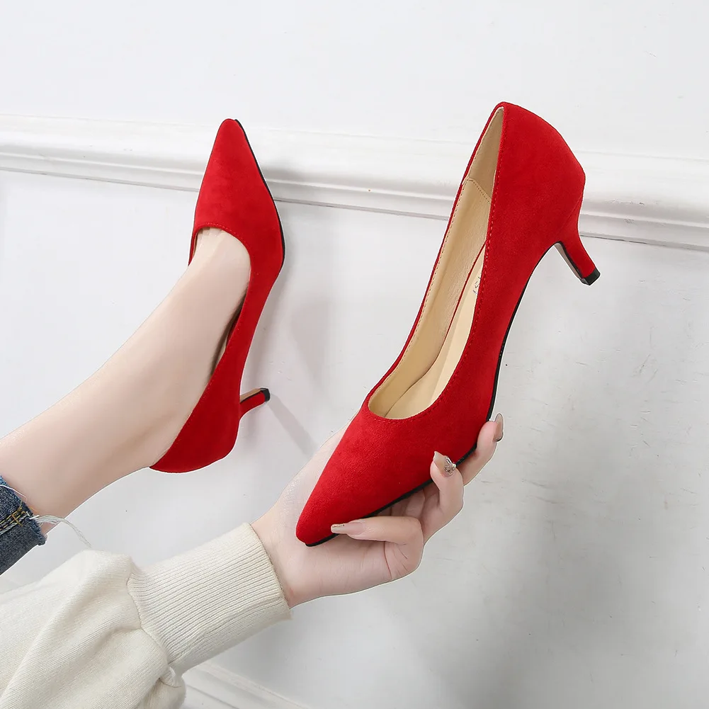 Women's shoes 2022 Stiletto Professional Suede Black Pointed Toe High Heels Everyday Single Shoes Work Shoes
Women's shoes 2022 Stiletto Professional Suede Black Pointed Toe High Heels Everyday Single Shoes Work Shoes