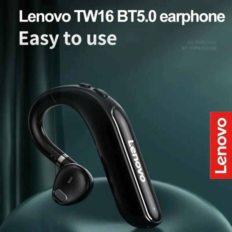 

Lenovo Bluetooth Wireless Earphones Stereo Mini Handsfree Noise Canceling Business Headset Earhook Earbud With Mic For Driving