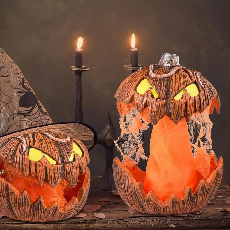 

Автоматический подъем головы тыквы на Хэллоуин, искусственное украшение тыквы, огни со страшным звуком, индуктивный ужас, Джек-о-фонарь, домашний декор