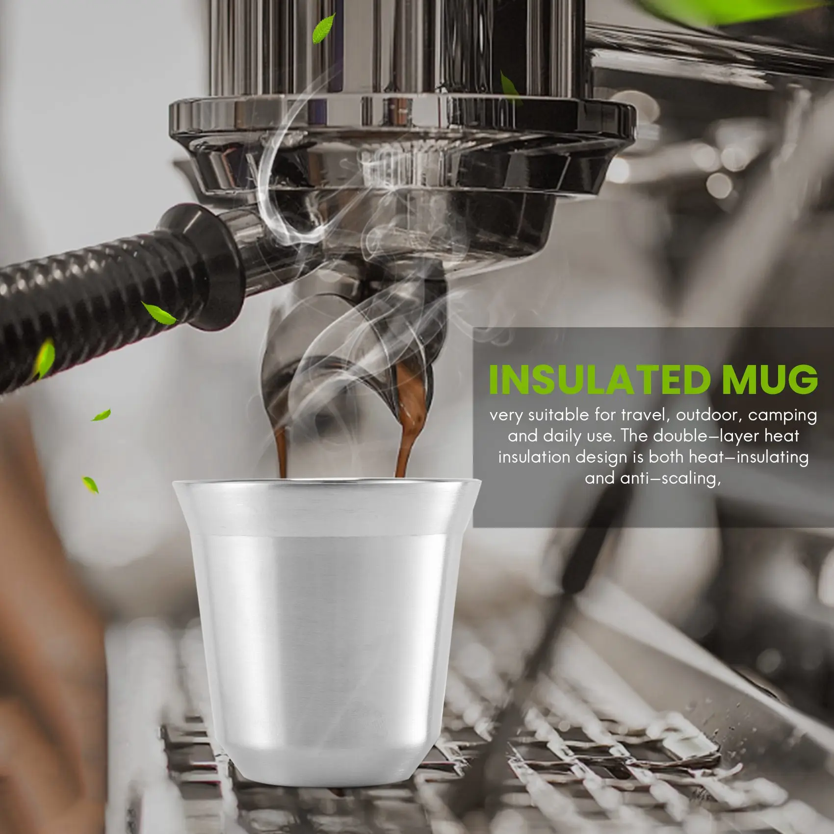 Steel Espresso Cups Set of 2, Double Wall Insulated Coffee Mugs Tea Cups, Easy Clean and Dishwasher Safe (80ML)
Steel Espresso Cups Set of 2, Double Wall Insulated Coffee Mugs Tea Cups, Easy Clean and Dishwasher Safe (80ML)