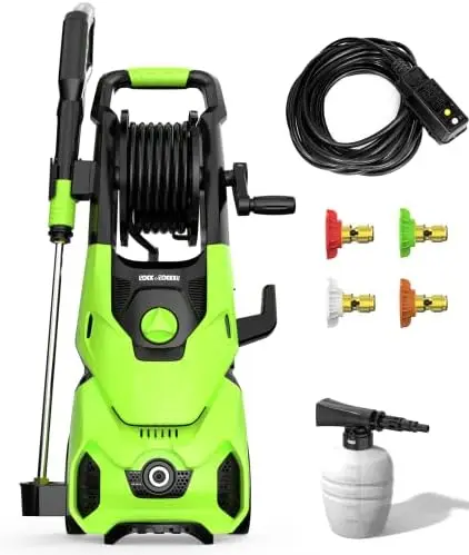 New) Rock&Rocker Pressure Washer, 2.6 GPM Power Washer with 4 Quick Connect Nozzles and Foam Cannon Hose Reel, Car Pressure
New) Rock&Rocker Pressure Washer, 2.6 GPM Power Washer with 4 Quick Connect Nozzles and Foam Cannon Hose Reel, Car Pressure