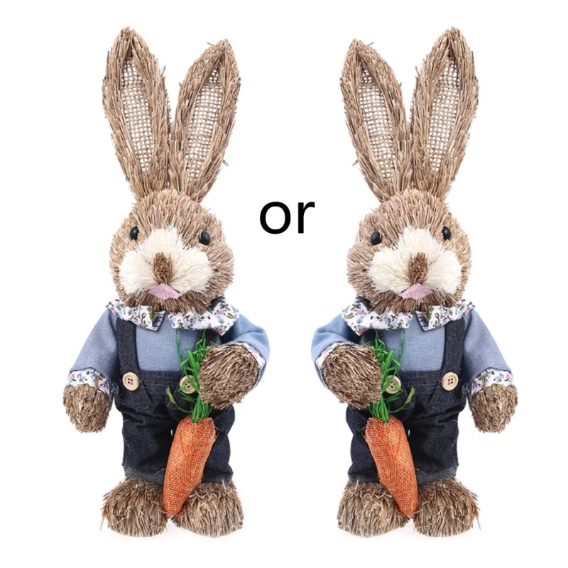 14" Artificial Straw Bunny Standing Rabbit with Carrot Home Garden Decoration Easter Theme Party Supplies 
14" Artificial Straw Bunny Standing Rabbit with Carrot Home Garden Decoration Easter Theme Party Supplies