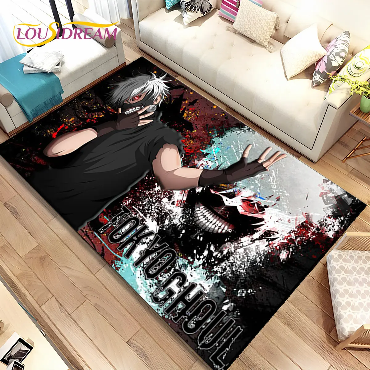 

Japan Anime Tokyo Ghoul Cartoon Area Rug,Carpet for Home Living Room Bedroom Sofa Doormat Kitchen Decor,kids Non-slip Floor Mat