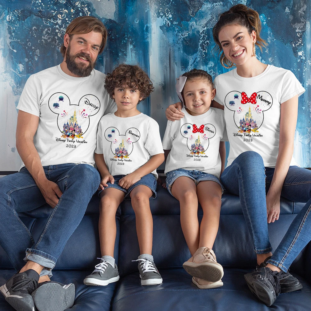 

Disney Family Vacation 2023 T-shirt Mickey Daddy Mommy Kids Disneyland Trip Matching Clothes Brother Sister Fashion T Shirt