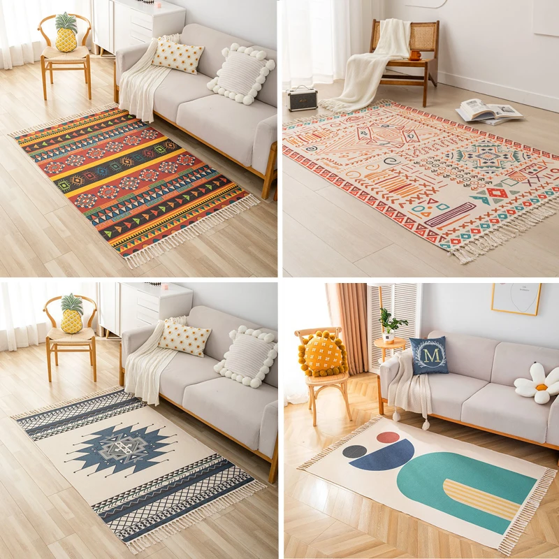 Turkish style Cotton Linen Carpet for Living Room Decoration Bedroom Bedside Large Rugs Anti-slip Home Sofa Table Decor
Turkish style Cotton Linen Carpet for Living Room Decoration Bedroom Bedside Large Rugs Anti-slip Home Sofa Table Decor
