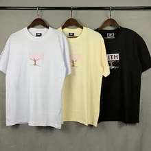 23ss KITH FW Tokyo Limits Sakura Trees Logo Printing Simple T-shirt Men Women Short Sleeve Casual Tees Streetwear For Men