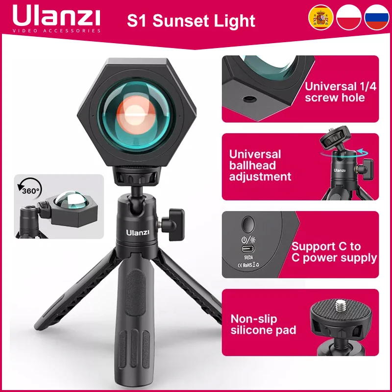 Ulanzi Sunset Projector Lamp 360° Rotation Color Projection Light Romantic Visual LED Light for Photography Home Party Bedroom
Ulanzi Sunset Projector Lamp 360° Rotation Color Projection Light Romantic Visual LED Light for Photography Home Party Bedroom
