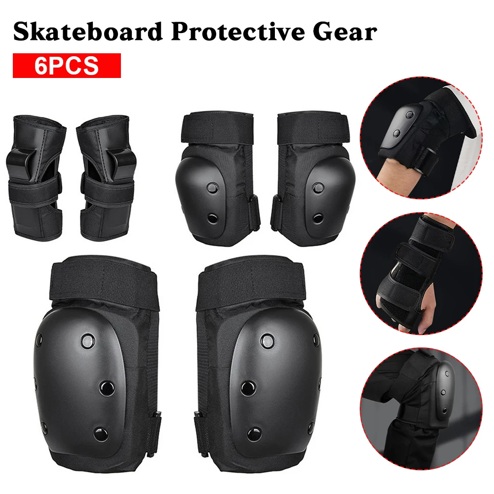 6Pcs Knee Pads Elbows Pads Wrist Guards Skateboard Protective Gear Set 3 In 1 For Skateboarding, Inline Roller Skating BMX Bike
6Pcs Knee Pads Elbows Pads Wrist Guards Skateboard Protective Gear Set 3 In 1 For Skateboarding, Inline Roller Skating BMX Bike