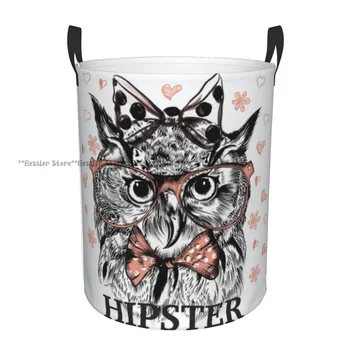 Dirty Laundry Basket Hipster Owl Girl Folding Clothing Storage Bucket Toy Basket Home Waterproof Organizer