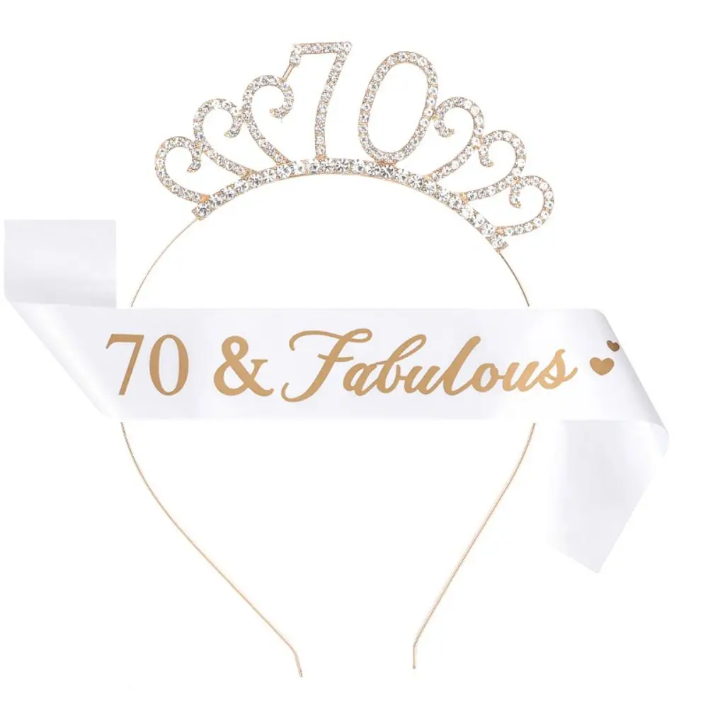 Decoration Scarf Silver Women Crystal Crown 70th Birthday Sash Tiara Happy Birthday 70 & Sash
Decoration Scarf Silver Women Crystal Crown 70th Birthday Sash Tiara Happy Birthday 70 & Sash