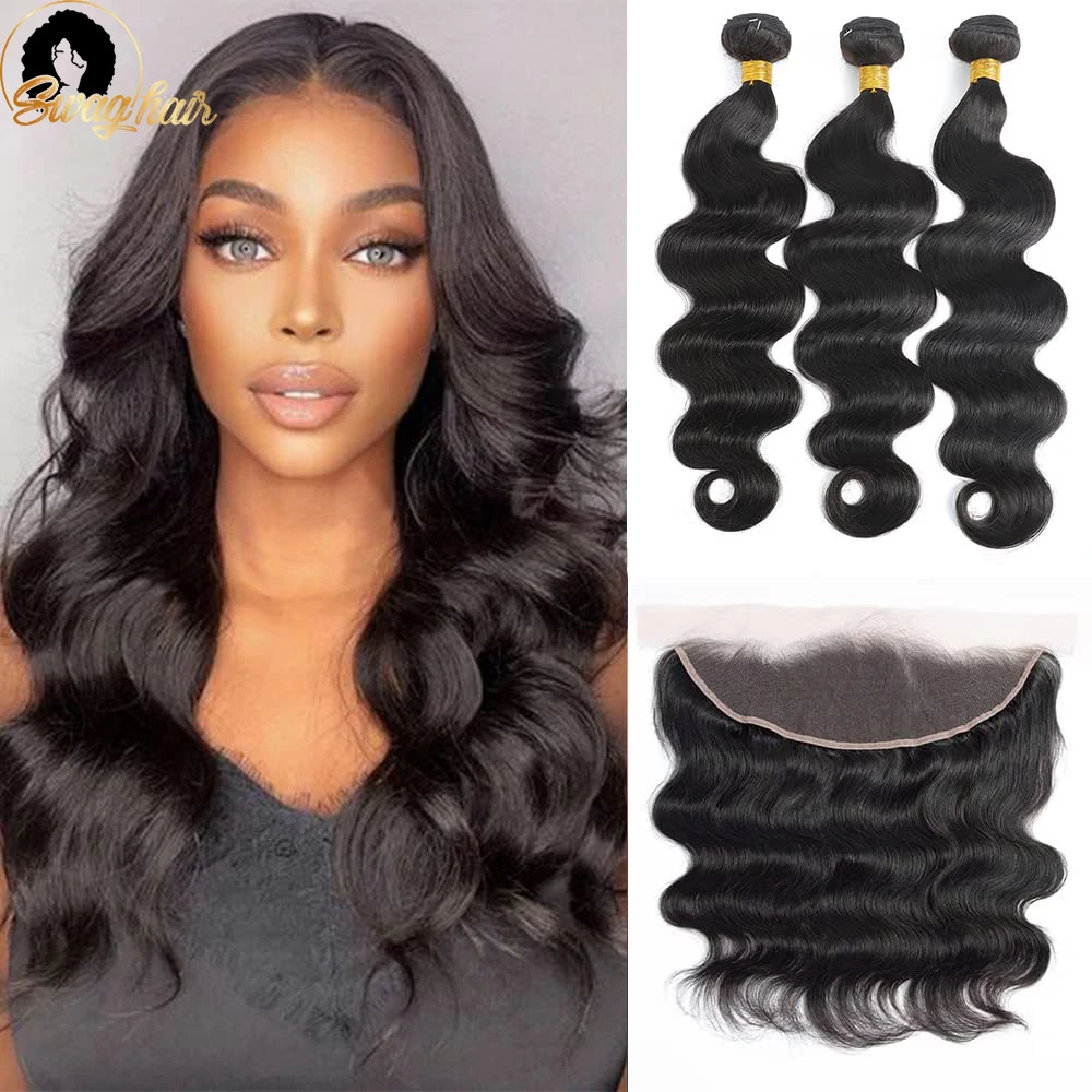 Body Wave Human Hair Bundles with Frontal Bundles Brazilian Virgin Hair with 13x4 Lace Frontal Body Wave Hair with Natural Black
Body Wave Human Hair Bundles with Frontal Bundles Brazilian Virgin Hair with 13x4 Lace Frontal Body Wave Hair with Natural Black