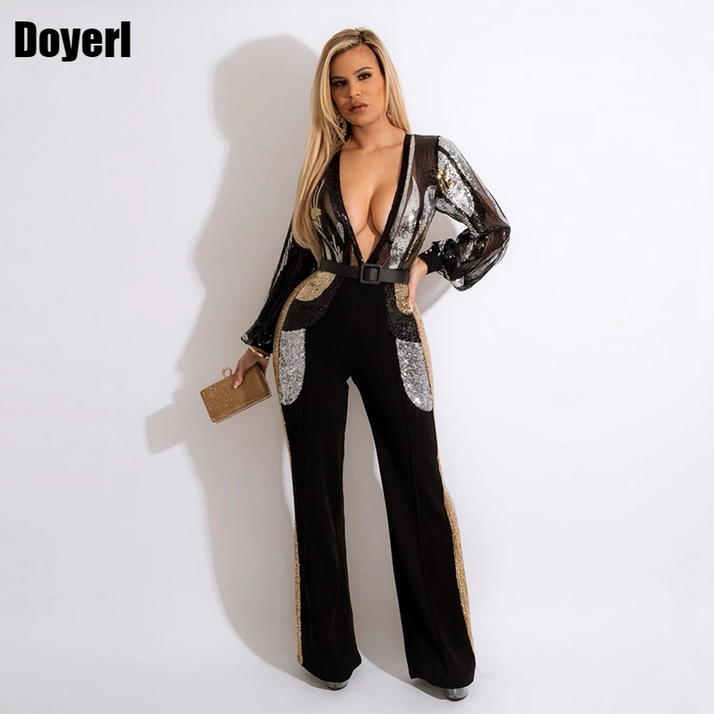 Sequin Sexy Rompers Womens Jumpsuit Elegant Party Glitter Jumpsuit Black Long Pants One Piece Overalls Club Outfits for Women
Sequin Sexy Rompers Womens Jumpsuit Elegant Party Glitter Jumpsuit Black Long Pants One Piece Overalls Club Outfits for Women