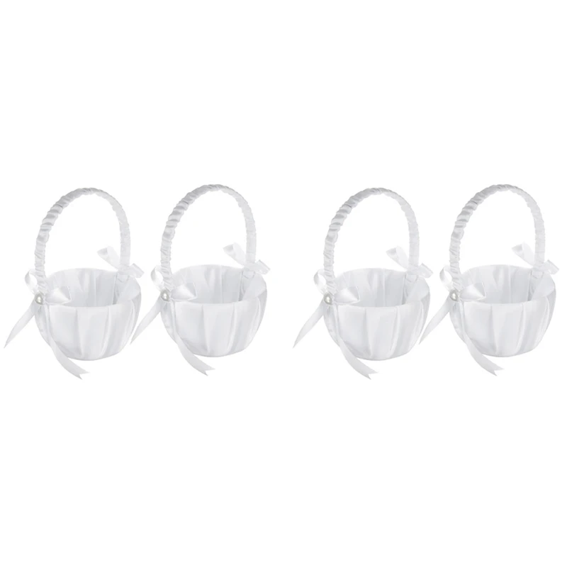 JEYL 4 Pack Wedding Satin Flower Basket,Romantic Bowknot Party Rose Flower Girl Basket
JEYL 4 Pack Wedding Satin Flower Basket,Romantic Bowknot Party Rose Flower Girl Basket