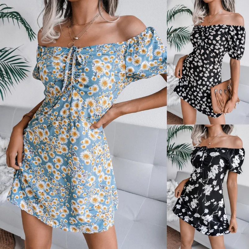 2023 Summer European and American New Casual Sexy Off Shoulder Floral Dress Women's Wear
2023 Summer European and American New Casual Sexy Off Shoulder Floral Dress Women's Wear
