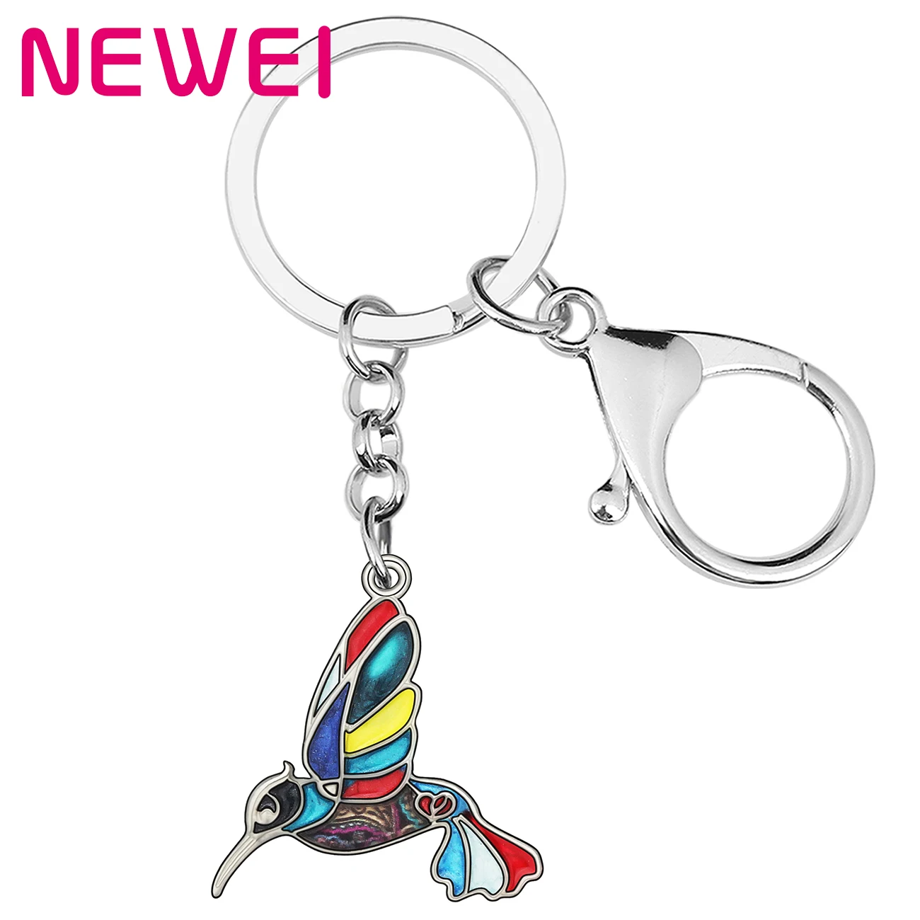 NEWEI Enamel Alloy Flying Hummingbird Birds Keychains Key Ring Gifts Fashion Jewelry for Women Girls Summer Themed Accessories
NEWEI Enamel Alloy Flying Hummingbird Birds Keychains Key Ring Gifts Fashion Jewelry for Women Girls Summer Themed Accessories