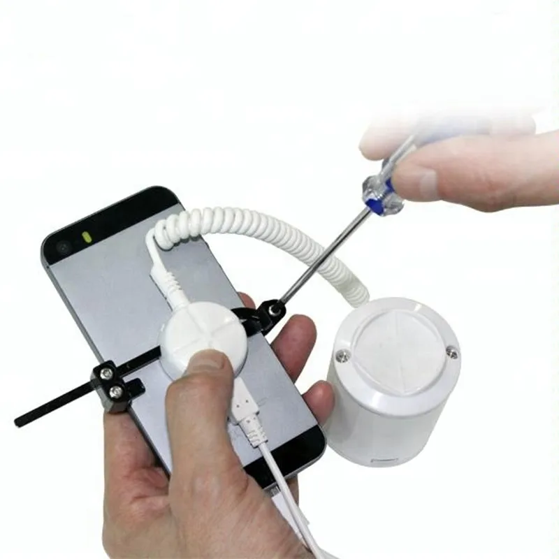

Sold in Pack of 20 Set Alarm and Charging Function Retail Store Security Display Holder with Adjust Clamps for Demo Phone