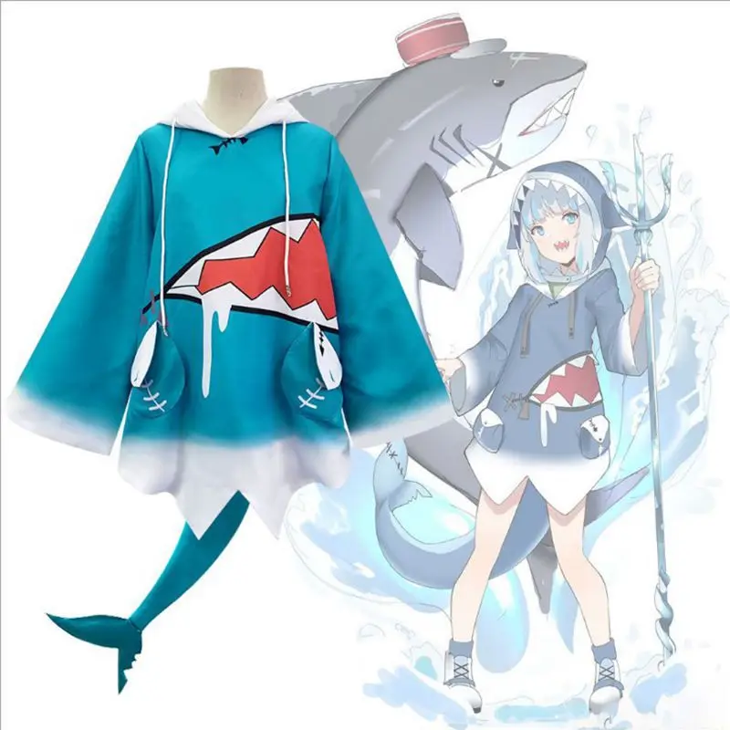 Anime Hololive Gawr Gura Cosplay Costume ENG Shark Costume Aldult Women Hoodie Halloween Youtuber Gradient Wig Pajamas Set
Anime Hololive Gawr Gura Cosplay Costume ENG Shark Costume Aldult Women Hoodie Halloween Youtuber Gradient Wig Pajamas Set