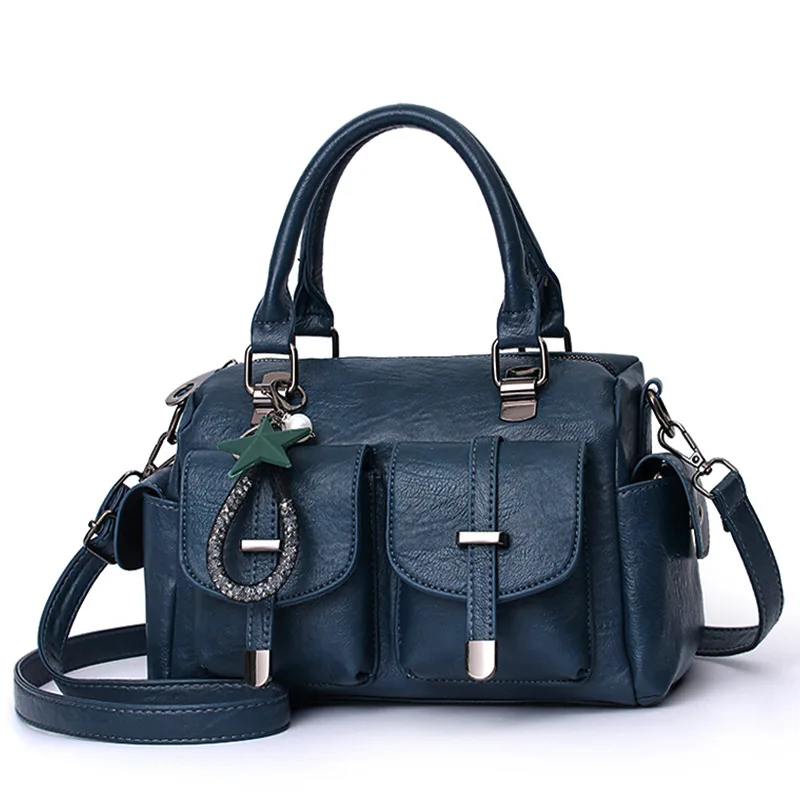 

2022 New Boston Women's Bag Premium soft leather ladies handbags vintage ladies shoulder bags messenger bag sac a main femme