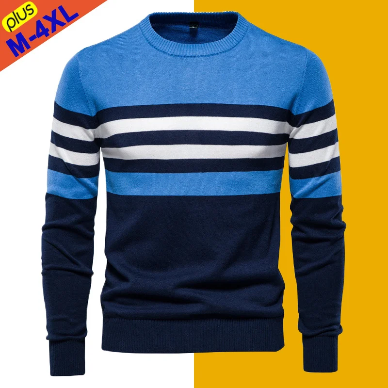 5XL Autumn Sweater Men Pullover Cotton Knit O-Neck Striped Sweaters Male Winter Warm Jersey Mens Sweaters Boy Jumpers Plus Size
5XL Autumn Sweater Men Pullover Cotton Knit O-Neck Striped Sweaters Male Winter Warm Jersey Mens Sweaters Boy Jumpers Plus Size