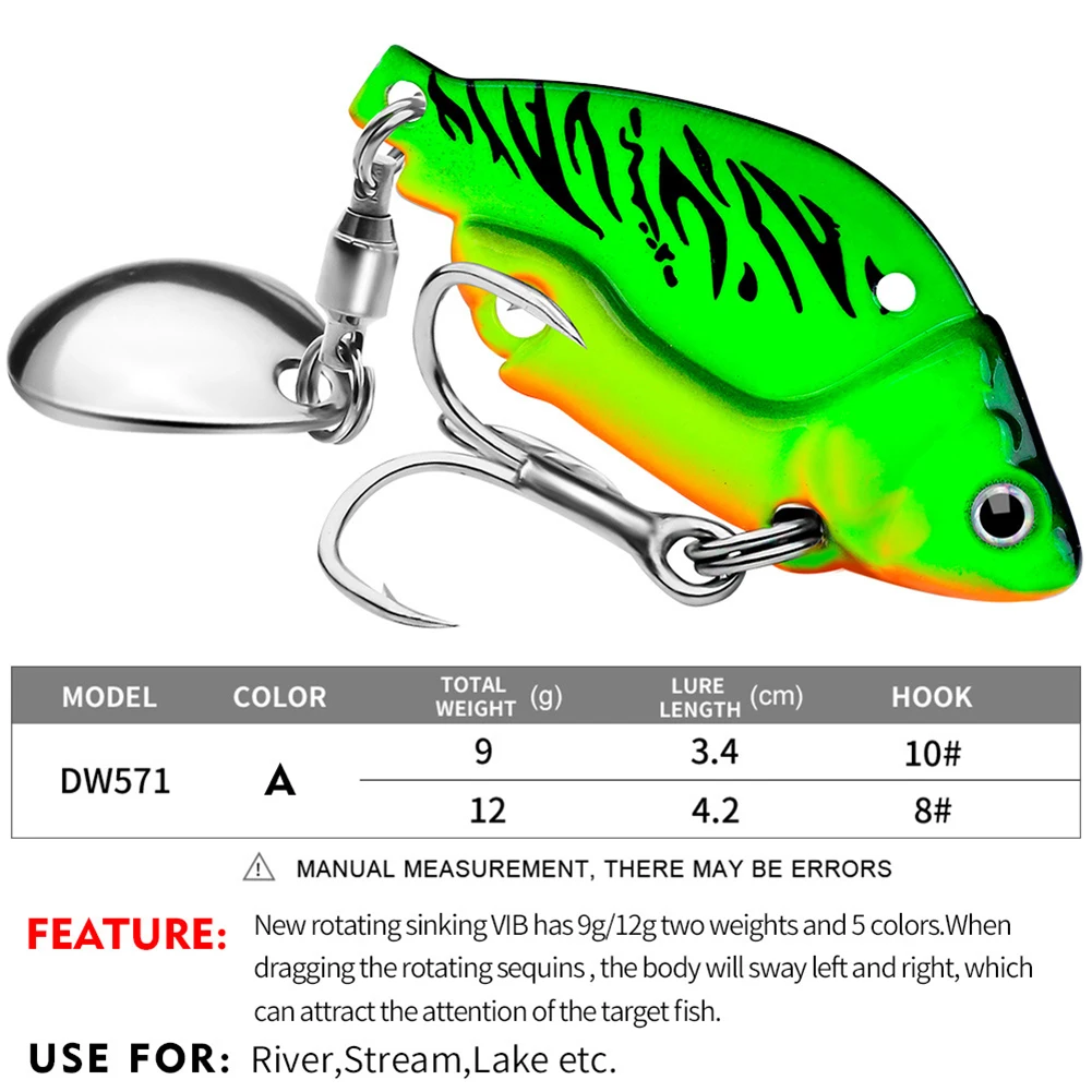 9g/12g Fishing Lure Bait Rotating Sequin Long Throw Metal Bait Fish Hook Long-range Rotating Sequin VIB Metal Lure Tackle
9g/12g Fishing Lure Bait Rotating Sequin Long Throw Metal Bait Fish Hook Long-range Rotating Sequin VIB Metal Lure Tackle