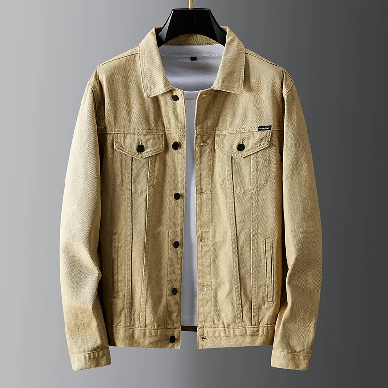 Men's Khaki Denim Jacket, Street Style Coat, Fashionable Korean Pocket, Casual Curved Cutting, Black and White, Men's Clothing,
Men's Khaki Denim Jacket, Street Style Coat, Fashionable Korean Pocket, Casual Curved Cutting, Black and White, Men's Clothing,