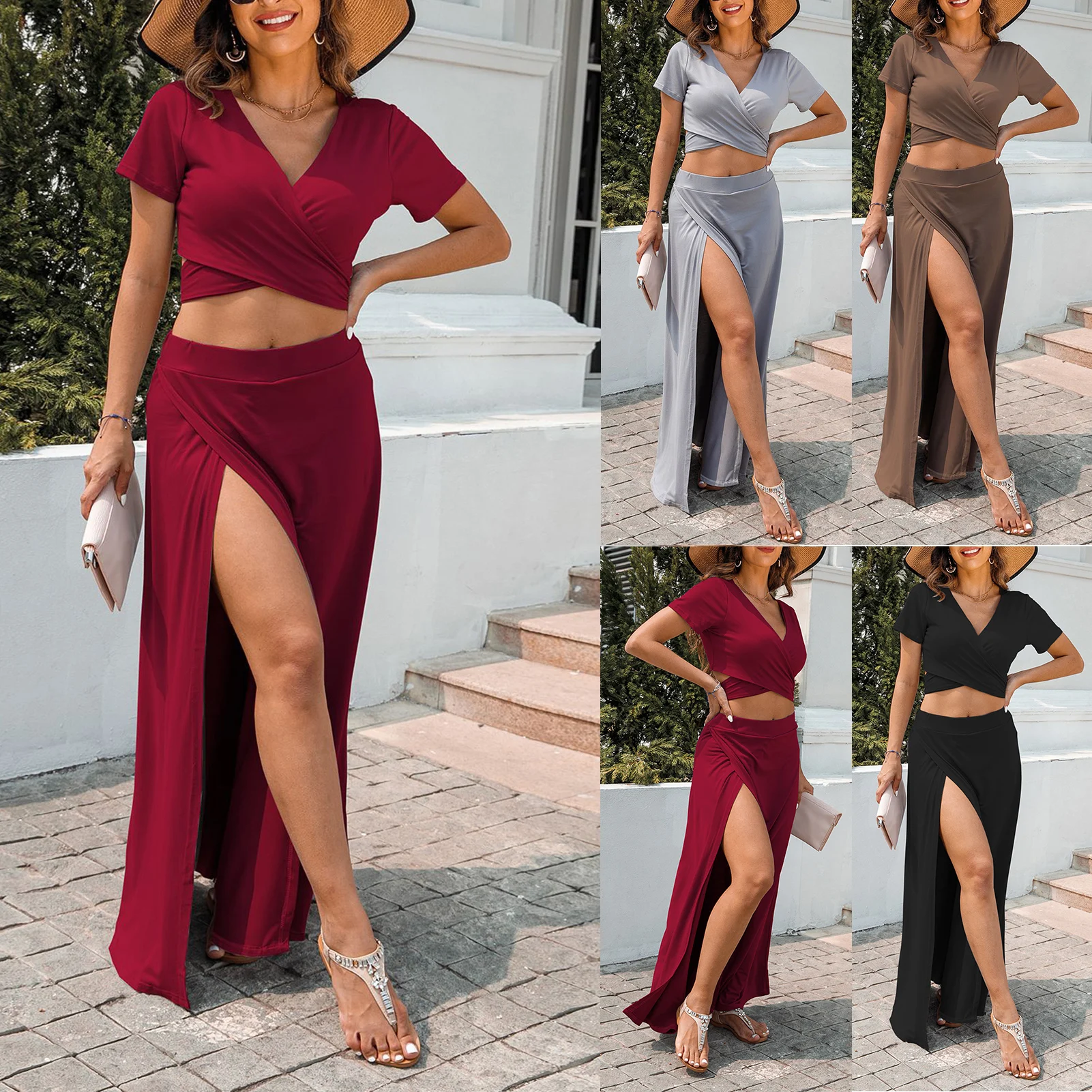Two Piece Skirt Set Women's Suit Y2k Clothes Summer Cropped Top and Split Skirt Chic Elegant Female Clothing 2023 Sexy Outfit
Two Piece Skirt Set Women's Suit Y2k Clothes Summer Cropped Top and Split Skirt Chic Elegant Female Clothing 2023 Sexy Outfit