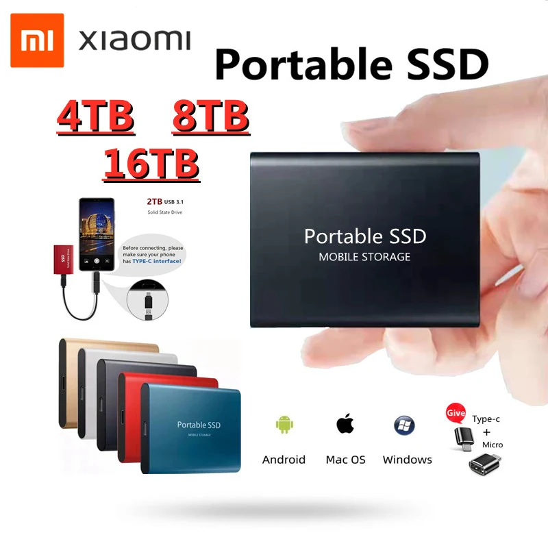 Xiaomi High-speed Portable 2TB 4TB 8TB SSD USB3.1 External Mobile Solid State Drive Type-C Hard Disk for Laptop Computer PS4/5
Xiaomi High-speed Portable 2TB 4TB 8TB SSD USB3.1 External Mobile Solid State Drive Type-C Hard Disk for Laptop Computer PS4/5