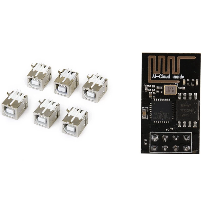 6 шт., разъем USB Type B под прямым углом, ESP8266 01, Модуль платы приемопередатчика с Wi-Fi
6 шт., разъем USB Type B под прямым углом, ESP8266 01, Модуль платы приемопередатчика с Wi-Fi