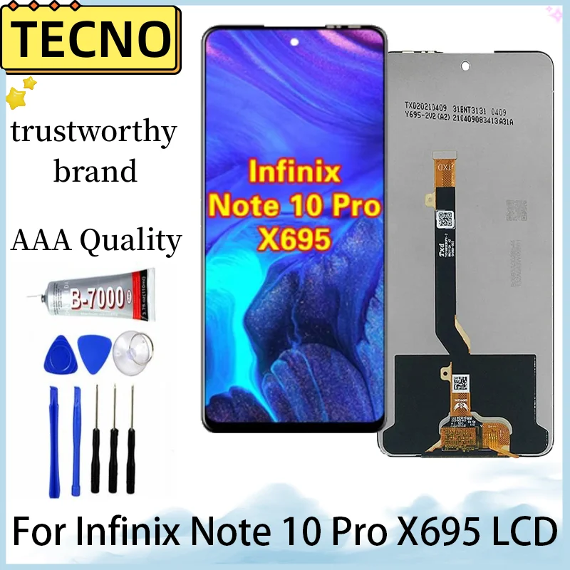 Высокое качество 6 95 дюйма для Infinix Note 10 Pro X695/Note NFC X695C ЖК-дисплей с цифровым