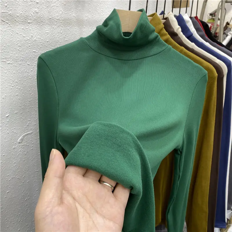 Woman Fashion Solid T-Shirts Female Turtleneck Loose Pullover Ladies Long Sleeved Slim Tees Knitted Top Soft All-Match Tops G189
Woman Fashion Solid T-Shirts Female Turtleneck Loose Pullover Ladies Long Sleeved Slim Tees Knitted Top Soft All-Match Tops G189