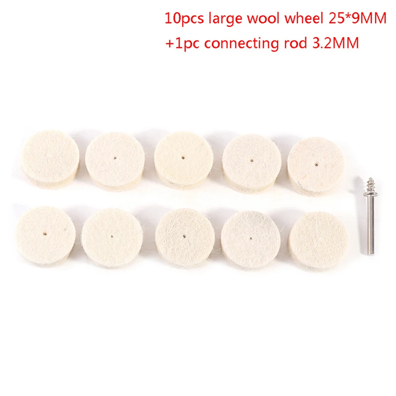 

11Pcs Grinding Polishing Buffing Round Wheel Pad Wool Felt Rod 3.2mm Shank Metal Surface For Dremel Rotary Tools Accessories