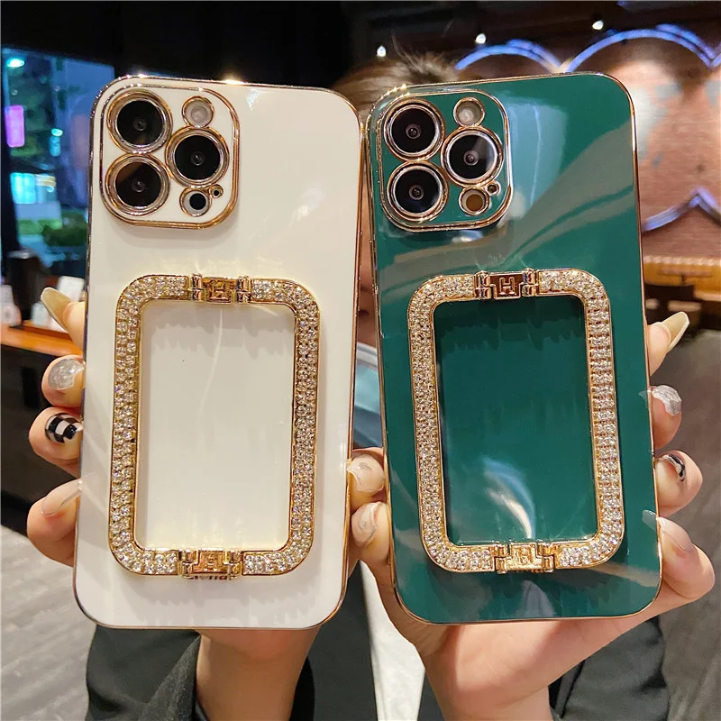 Luxury Glitter Bling 3D Crystal Square Holder Gold Plating Phone Case For iPhone 14 13 12 11 Pro Max X XS XR 7 8 Plus SE2 Cover
Luxury Glitter Bling 3D Crystal Square Holder Gold Plating Phone Case For iPhone 14 13 12 11 Pro Max X XS XR 7 8 Plus SE2 Cover