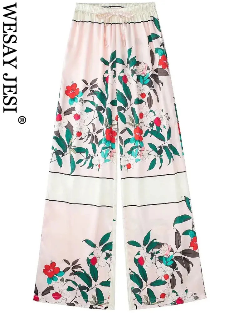 WESAY JESI Fashion Casual Trousers Women Print Plant Flower Elastic Drawstring Wide Leg Pants Elegant Skin-Friendly High Quality
WESAY JESI Fashion Casual Trousers Women Print Plant Flower Elastic Drawstring Wide Leg Pants Elegant Skin-Friendly High Quality